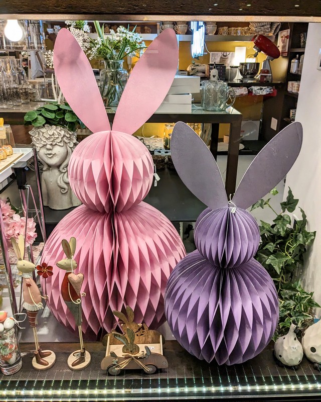 Coniglio di Pasqua origami rosa XXL da 110 cm, perfetto per le tue decorazioni pasquali