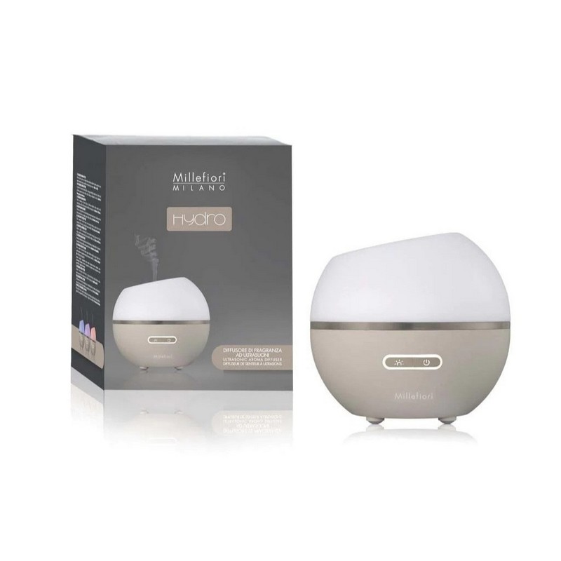 Diffusore di fragranza Millefiori color ottanio in porcellana con fiore in gesso che si impregna di essenza e profuma l'ambiente