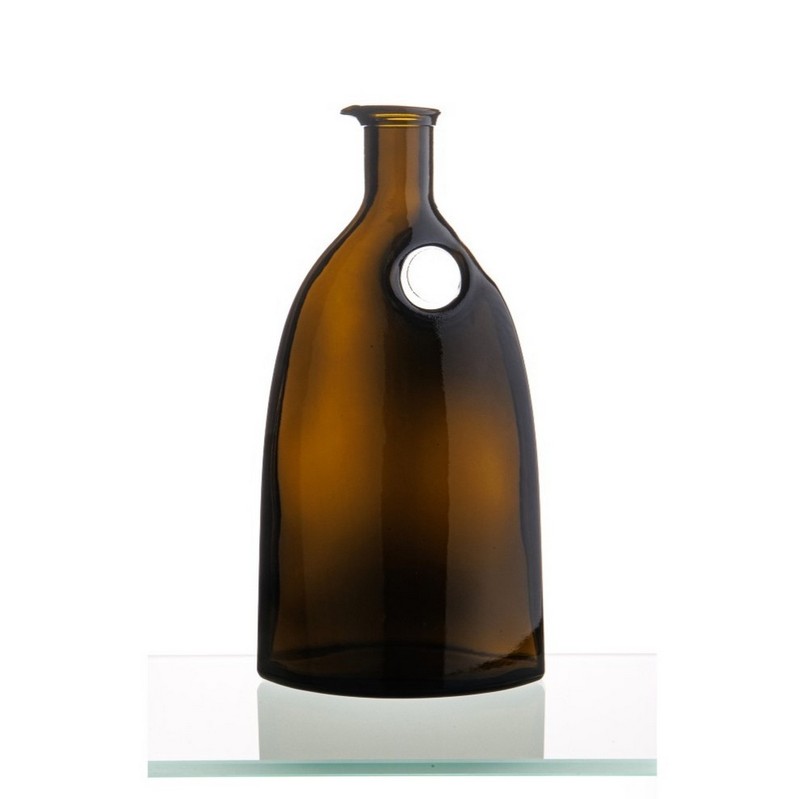 Oliera forata in vetro scuro da 500 ml con versatore