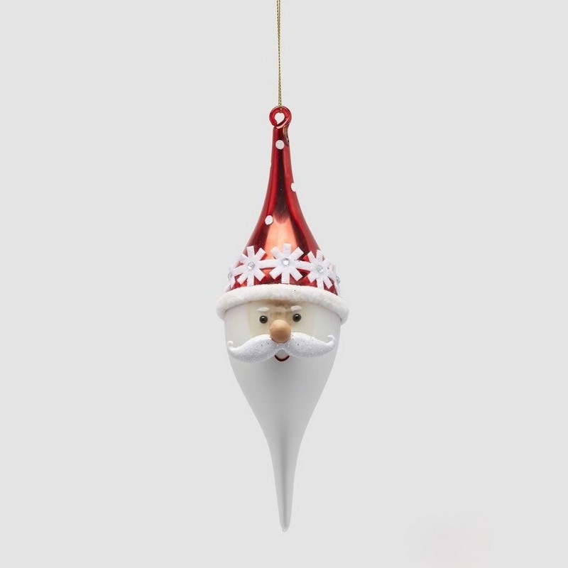 Pallina di Natale a forma di faccia di Babbo Natale lunga