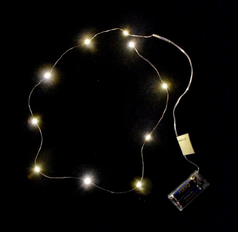 Catena luminosa da 10 led luce calda a batteria