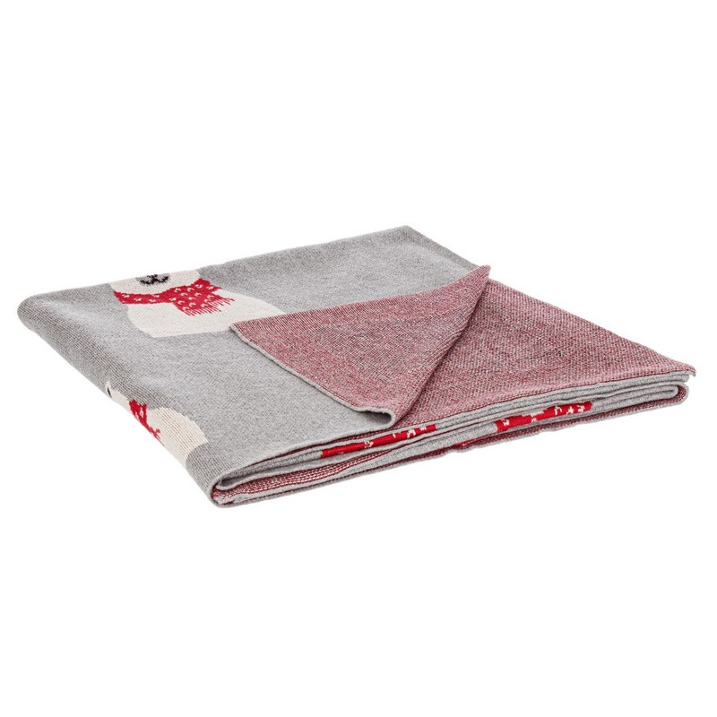 Coperta natalizia in cotone decorata con orsi polari da 170 x 130 cm
