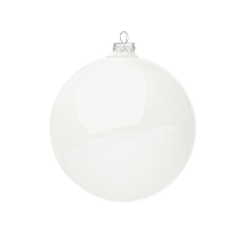 Pallina di Natale bianca lucida