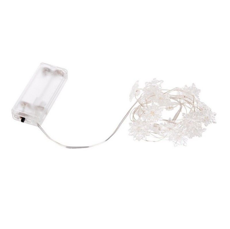 Catena luminosa da 20 led a forma di fiocchi di neve a batteria