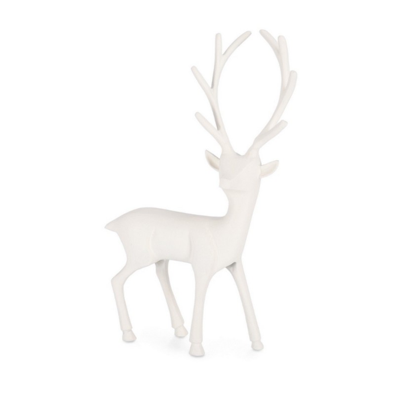 Renna decorativa da appoggio in ferro bianco