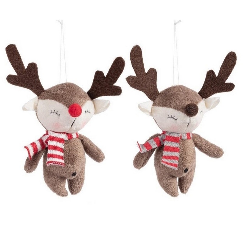 Renna natalizia peluche da appendere assortita