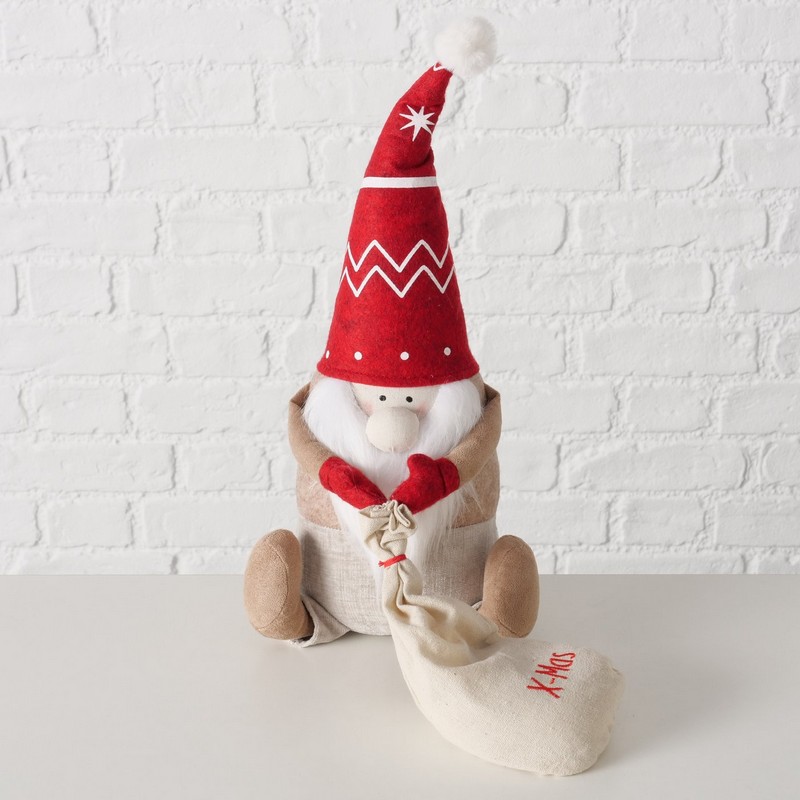 Fermaporta morbido a forma di Babbo Natale con sacco con scritta “X-Mas”