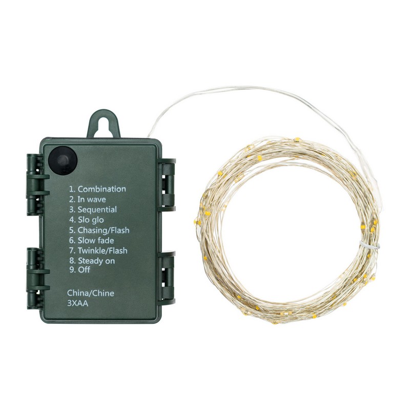 Catena luminosa da 80 led ad uso interno ed esterno, con 7 giochi di luce e opzione timer