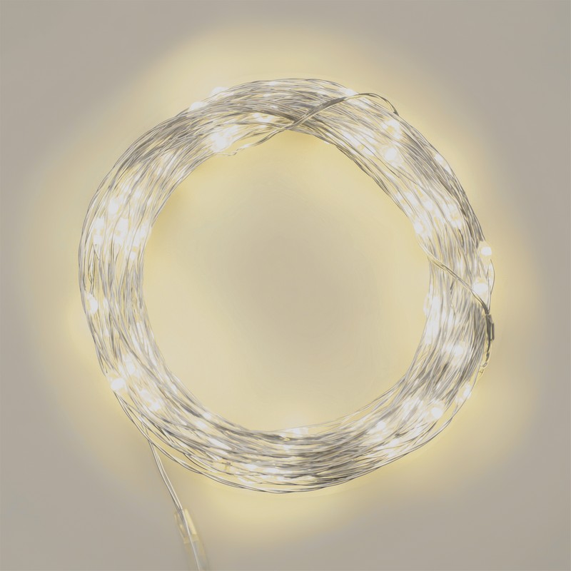 Catena luminosa da 80 led ad uso interno ed esterno, con 7 giochi di luce e opzione timer