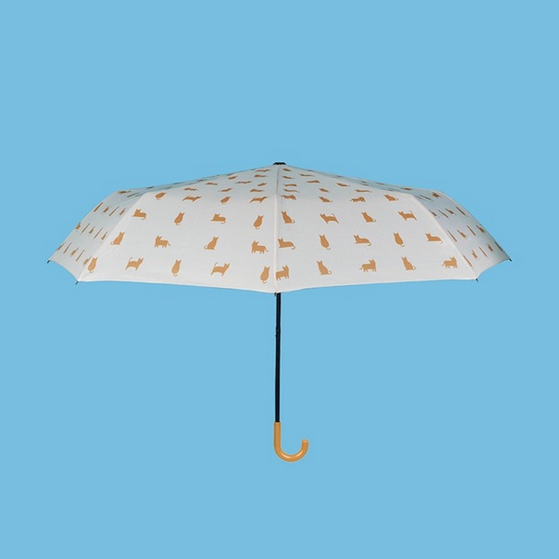 Ombrello pieghevole con astuccio decorato a tema gatto calico