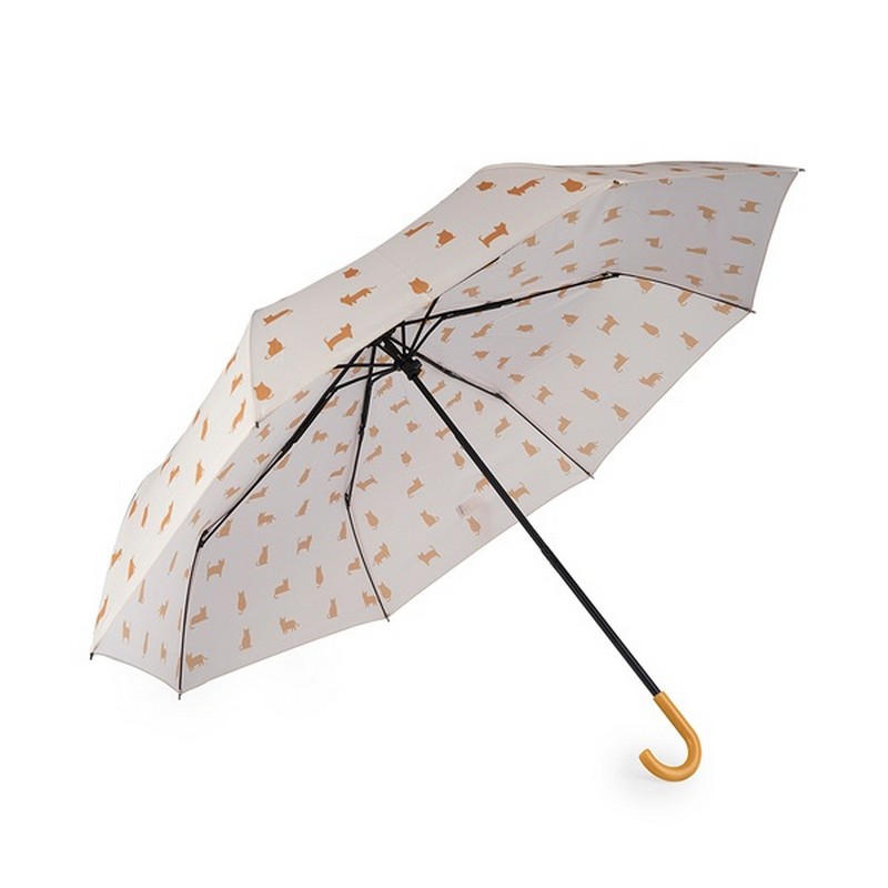 Ombrello pieghevole con astuccio decorato a tema gatto calico