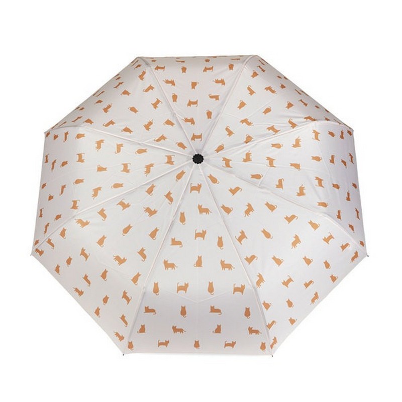 Ombrello pieghevole con astuccio decorato a tema gatto calico