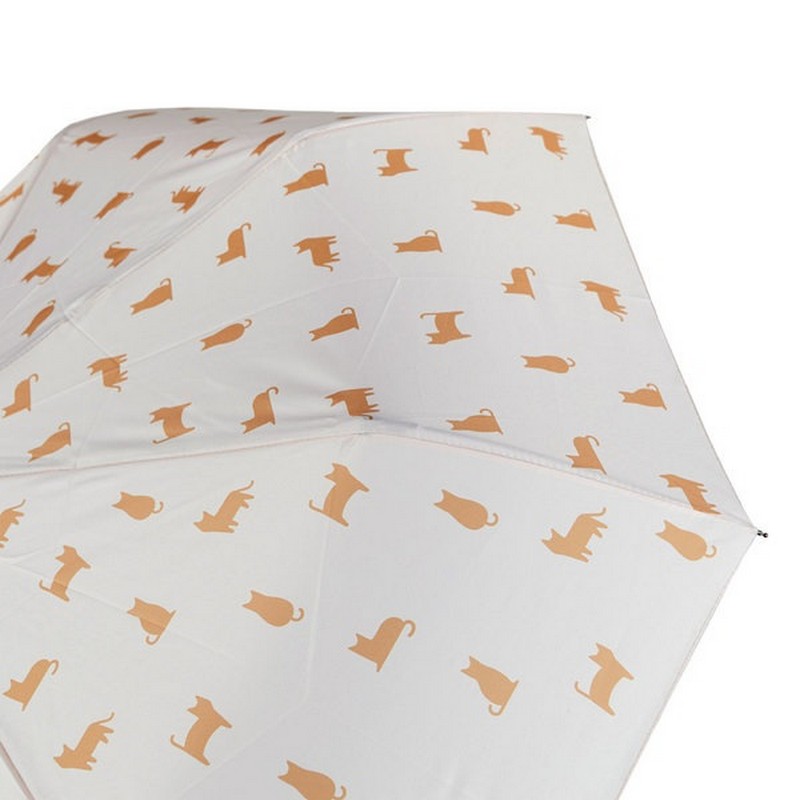 Ombrello pieghevole con astuccio decorato a tema gatto calico