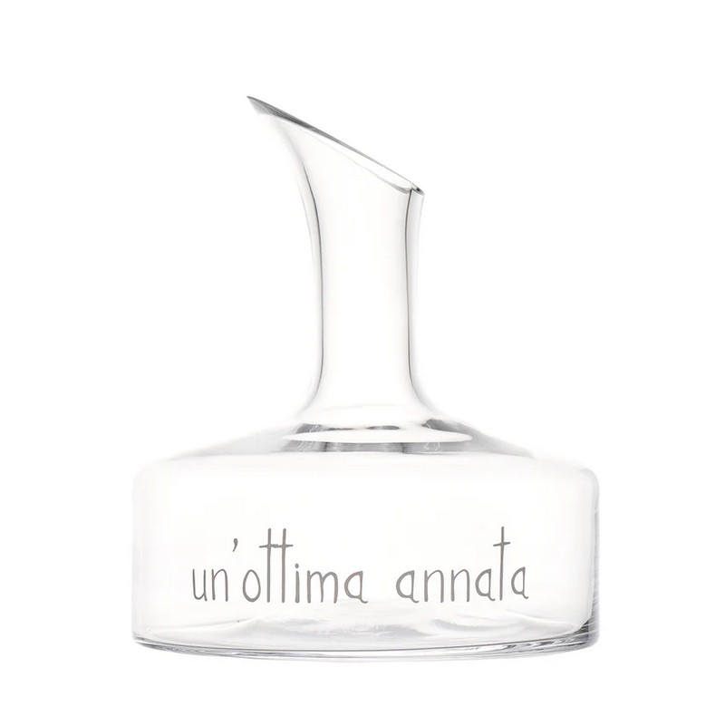 Decanter in vetro decorato con scritta “Un'ottima annata”