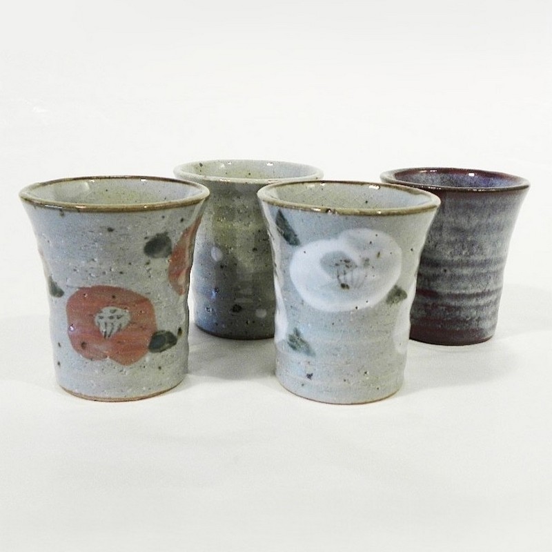 Bicchiere giapponese in ceramica con decoro assortito, utilizzabile anche come tazza
