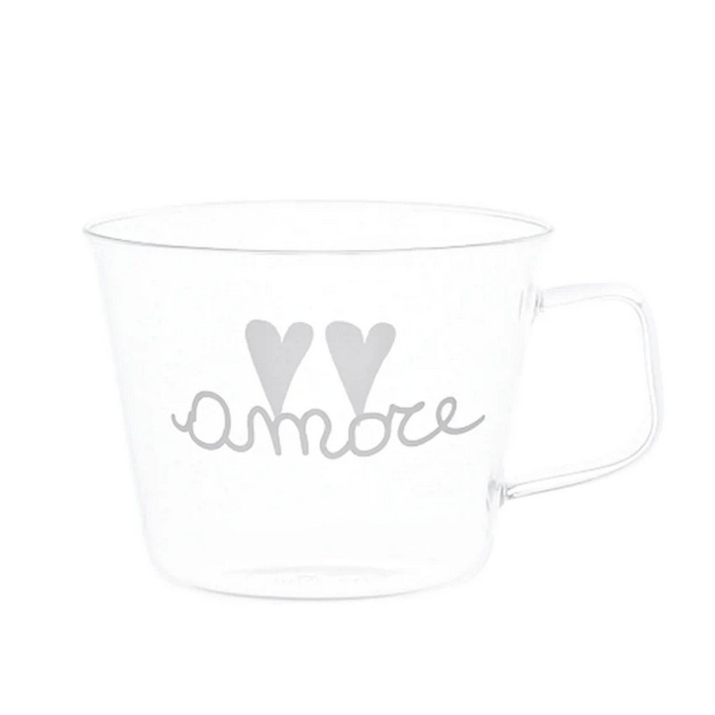 Set 2 tazze colazione decoro Amore con cuori