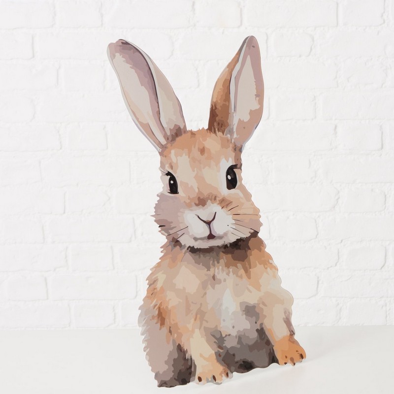 Coniglio decorativo da appoggio in metallo, ideale come decoro di Pasqua