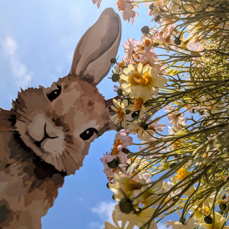 Coniglio decorativo da appoggio in metallo, ideale come decoro di Pasqua