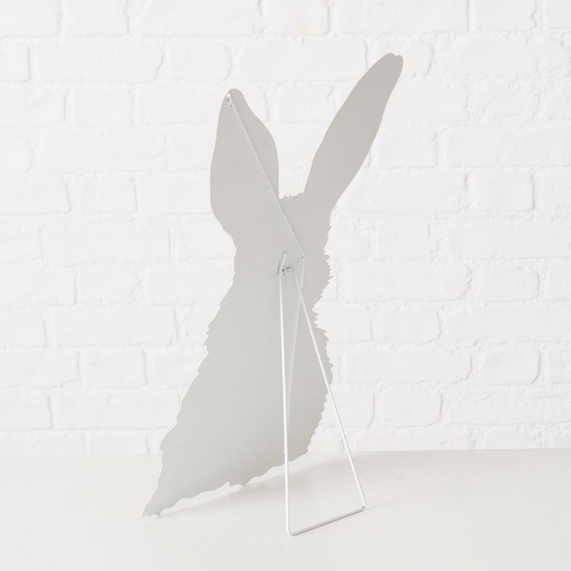 Coniglio decorativo da appoggio in metallo, ideale come decoro di Pasqua