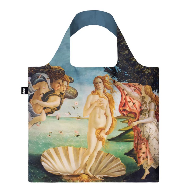 Borsa per la spesa pieghevole decorata con il dipinto “Nascita di Venere” di Botticelli, con una capienza considerevole per una borsa così compatta. Inoltre, protegge l'ambiente poiché ciascuno sostituisce circa 1.000 sacchetti di plastica.