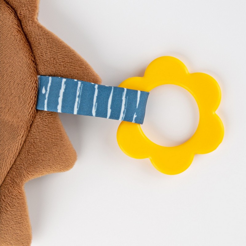 Panno coccole a forma di riccio con fruscìo e anello per dentizione