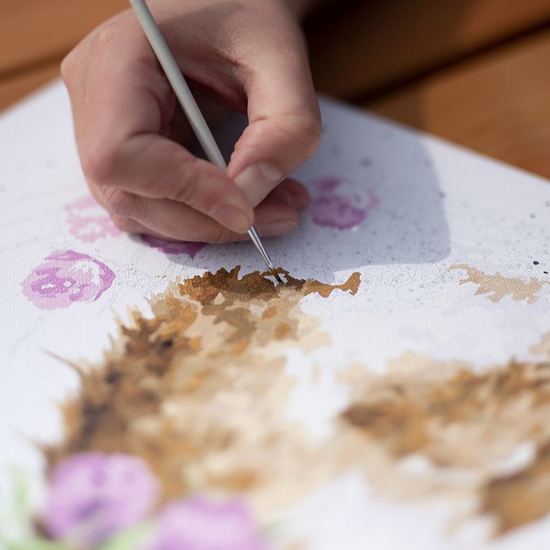 Set tavolozza, colori e pennelli con coniglio da pitturare seguendo i numeri, il tutto contenuto in una confezione regalo decorata