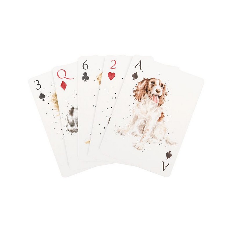 Set di 2 mazzi di carte da gioco, uno a tema animali domestici (cani e gatti) e l'altro a tema animali di campagna, il tutto contenuto in un cofanetto regalo