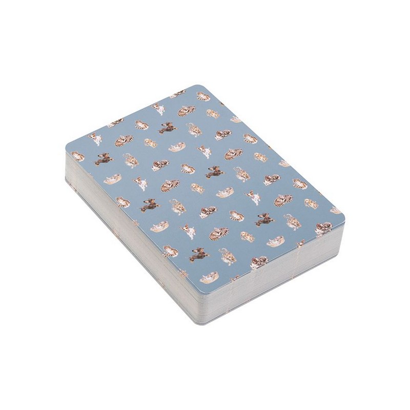 Set di 2 mazzi di carte da gioco, uno a tema animali domestici (cani e gatti) e l'altro a tema animali di campagna, il tutto contenuto in un cofanetto regalo