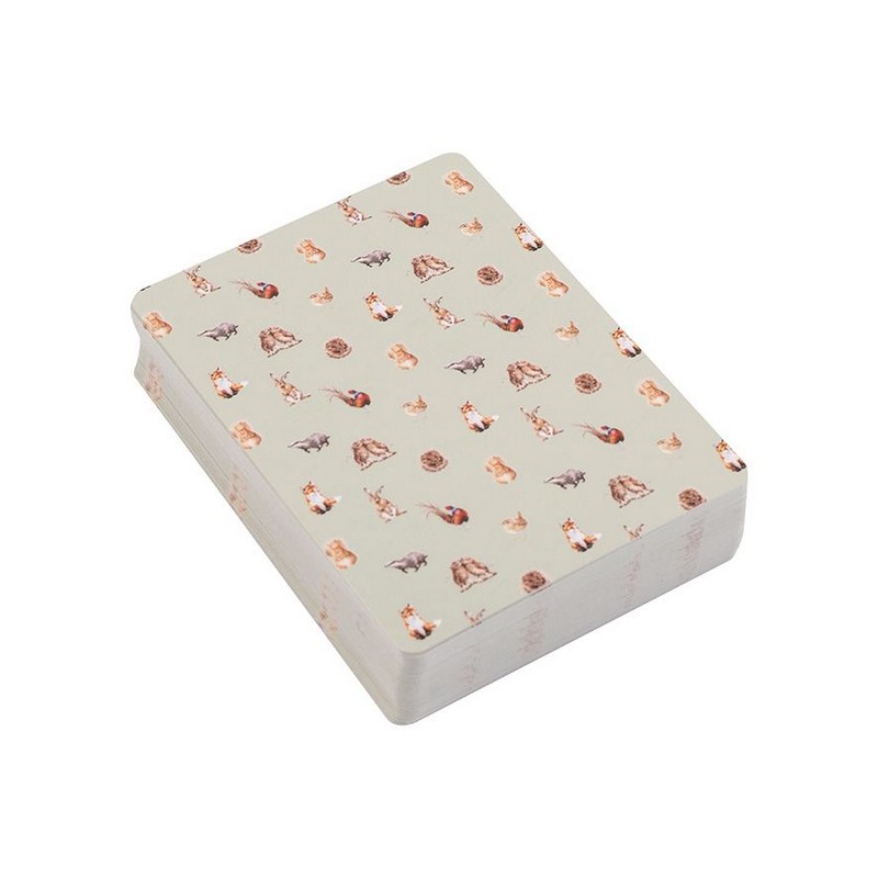 Set di 2 mazzi di carte da gioco, uno a tema animali domestici (cani e gatti) e l'altro a tema animali di campagna, il tutto contenuto in un cofanetto regalo