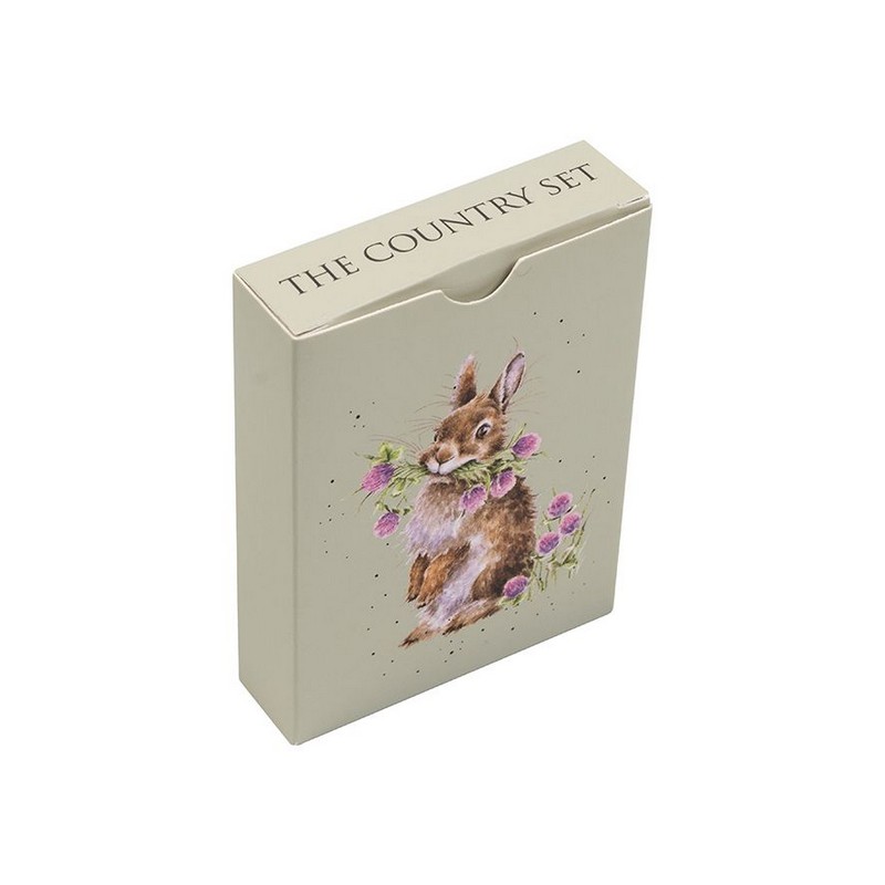 Set di 2 mazzi di carte da gioco, uno a tema animali domestici (cani e gatti) e l'altro a tema animali di campagna, il tutto contenuto in un cofanetto regalo