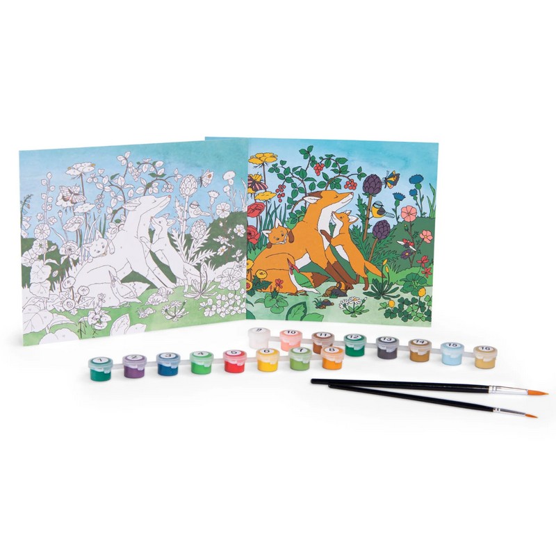 Set pittura con 3 tavolozze con animali da pitturare coi colori inclusi seguendo i numeri