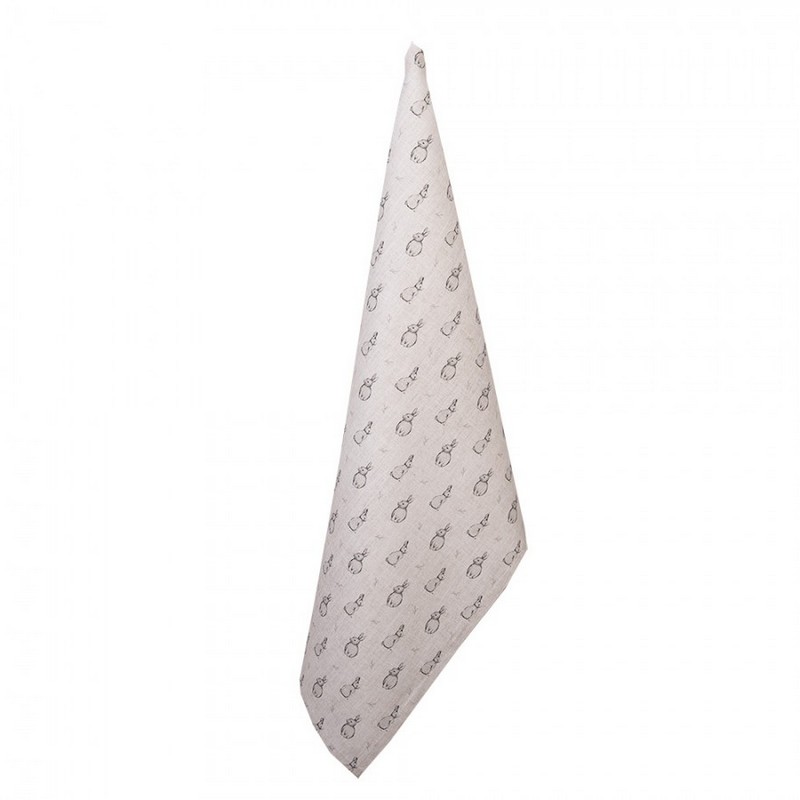 Asciugapiatti 100% cotone decorato con conigli, ideale come regalo primaverile e pasquale