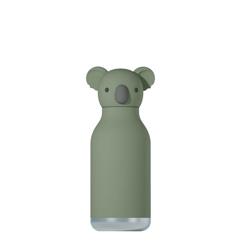 Borraccia termica in acciaio con cannuccia in silicone e scovolino incluso a forma di koala