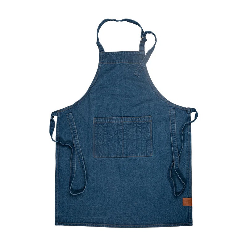 Grembiule da cucina regolabile in jeans con tasca