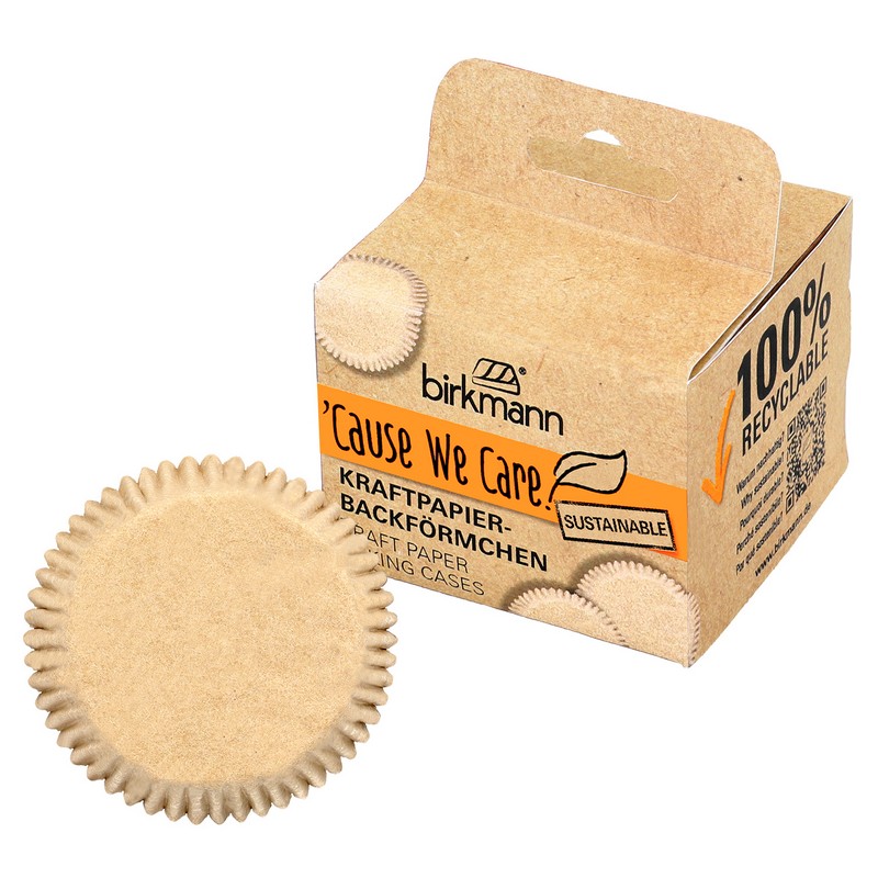 Set 50 pirottini in carta kraft ecosostenibile da 7 cm di diametro