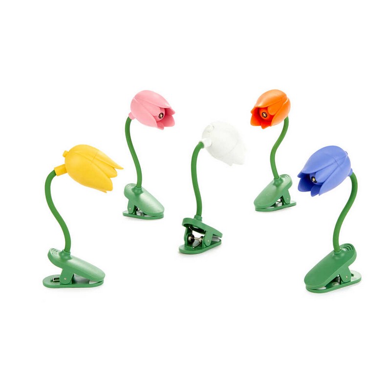 Luce da lettura a forma di tulipano in colori assortiti