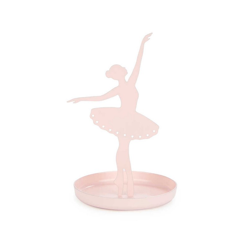 Portagioie in metallo a forma di ballerina rosa con base antiscivolo