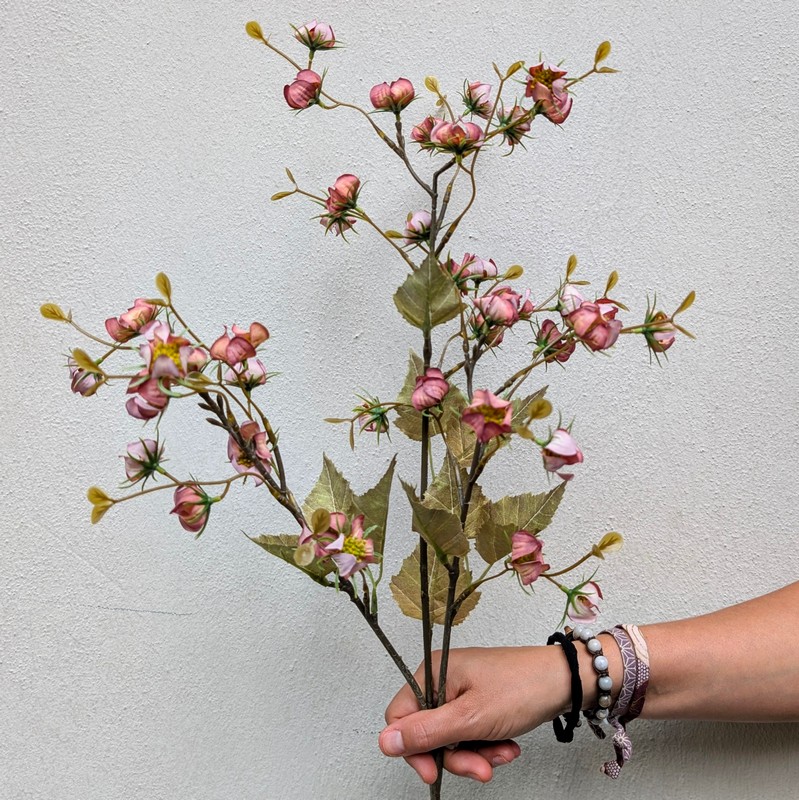 Ramo di fiori artificiali di alkekengi color rosa antico