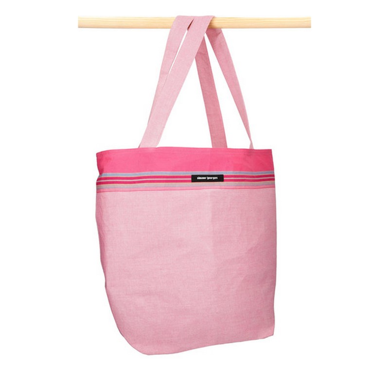 Borsa rosa in cotone kikoy del Kenya con tasca interna, utilizzabile come borsa spiaggia