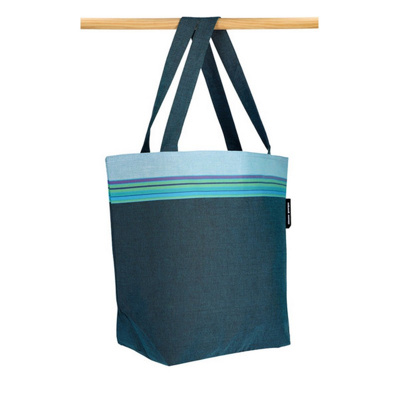 Borsa blu in cotone kikoy del Kenya con tasca interna, utilizzabile come borsa spiaggia