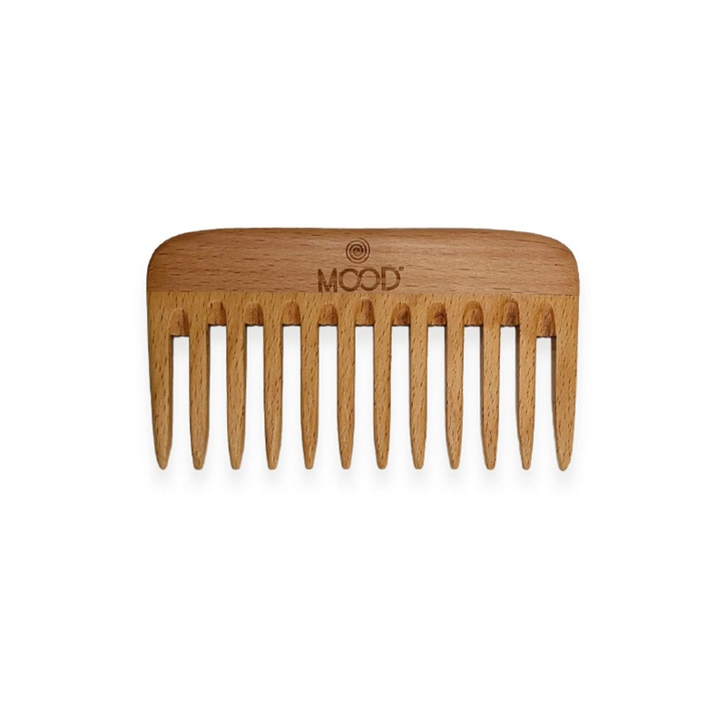 Pettine in legno di faggio con denti larghi