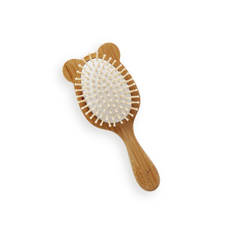 Spazzola per capelli in bambù a forma di orso