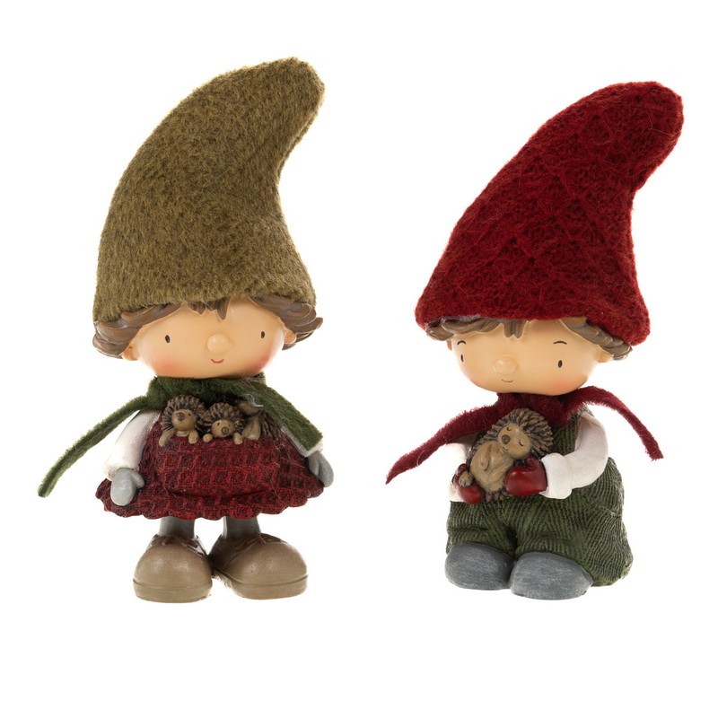 Gnomo decorativo con riccio e cappello, perfetto come decoro autunnale