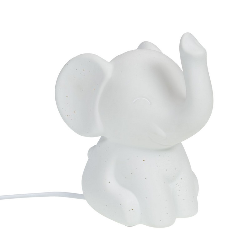 Lampada a forma di elefante in porcellana, perfetta per camerette e appassionati di animali