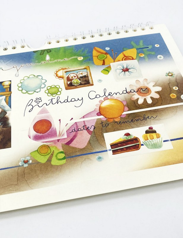 Calendario perpetuo decorato dove annotare le date dei compleanni