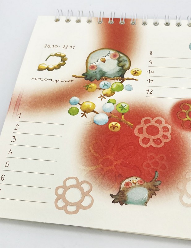 Calendario perpetuo decorato dove annotare le date dei compleanni