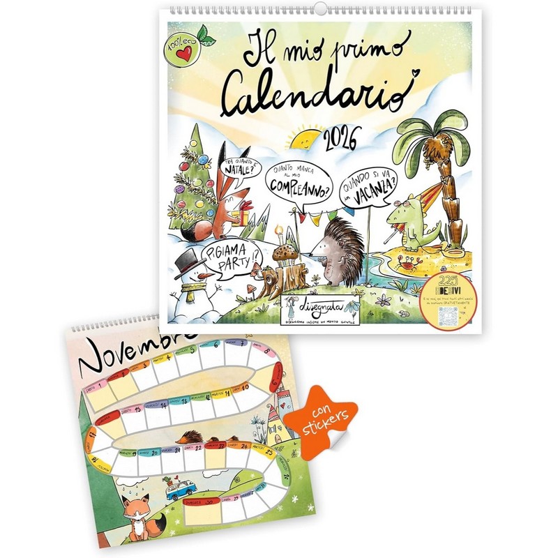 Il mio primo calendario 2026: calendario illustrato per bambini con 225 adesivi