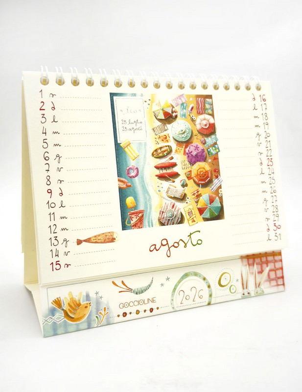 Calendario da tavolo decorato 2026