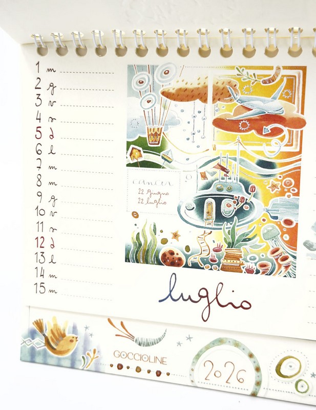 Calendario da tavolo decorato 2026
