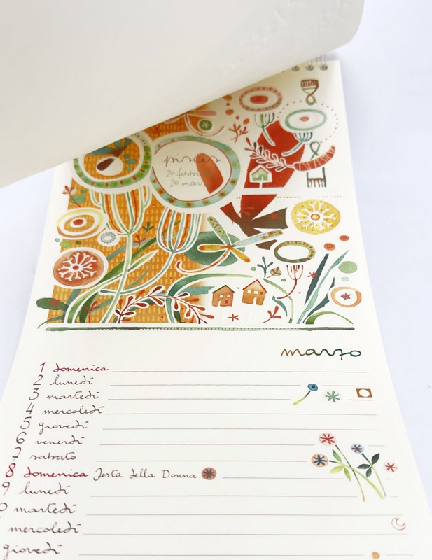 Calendario da parete illustrato 2026